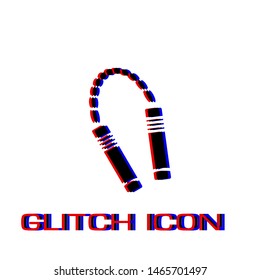 Nunchuck icon flat. Simple pictogram - Glitch effect. Vector illustration symbol