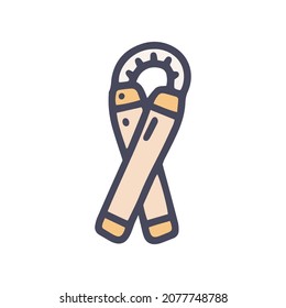 nunchucks color vector doodle simple icon design