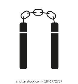 nunchucks icon element of weapon icon for mobile concept and web apps. Thin line nunchucks icon can be used for web and mobile. Premium icon on white background
