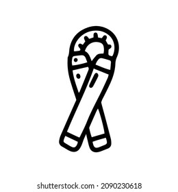 nunchucks línea vector doodle simple diseño de iconos