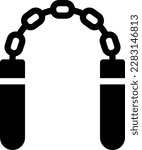 nunchucks vector illustration on a transparent background.Premium quality symbols.Glyphs vector icons for concept and graphic design.