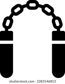 nunchucks ilustración vectorial en un fondo transparente.Símbolos de calidad premium.Iconos vectoriales glifos para el concepto y el diseño gráfico.