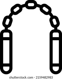 nunchuks  Vector illustration on a transparent background. Premium quality symmbols. Thin line vector icons for concept and graphic design.