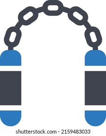 nunchuks  Vector illustration on a transparent background. Premium quality symmbols. Glyphs vector icons for concept and graphic design.