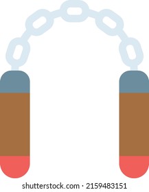 nunchuks Ilustración vectorial en un fondo transparente. Símbolos de calidad superior. Iconos vectoriales de color de línea para el concepto y el diseño gráfico.