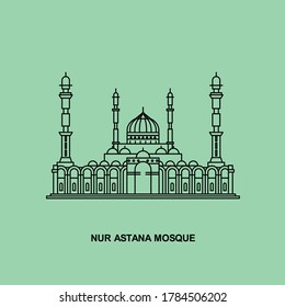 Mezquita Nur astana - vector