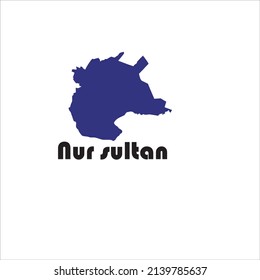 Nur Sultan Map On White Background Stock Vector (Royalty Free ...