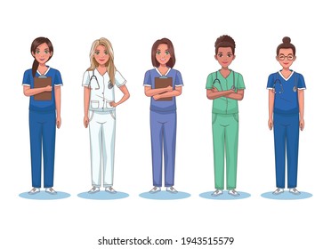 nurces staff five workers characters