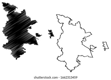 Nuremberg City (Federal Republic of Germany, Bavaria) map vector illustration, scribble sketch City of Nuremberg map