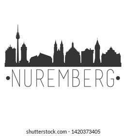 Nuremberg Germany. City Skyline. Silhouette City. Design Vector. Famous Monuments.