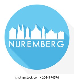 Nuremberg Germany Flat Icon Skyline Silhouette Design City Vector Art Logo.