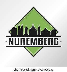 Nuremberg, Germany Skyline Logo. Adventure Landscape Design Vector City Illustration Vector.