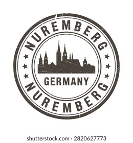 Nuremberg germany stamp silhouette distressed texture and circular design