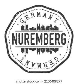 Nuremberg, Germany Stamp Skyline Postmark. Silhouette Postal Passport. City Round Vector Icon. Vintage Postage Design.