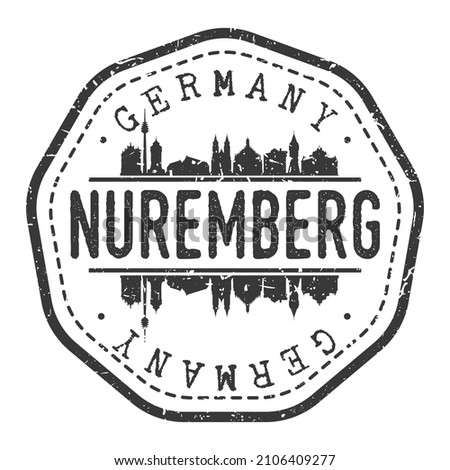 Nuremberg, Germany Stamp Skyline Postmark. Silhouette Postal Passport. City Round Vector Icon. Vintage Postage Design.