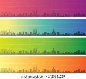 Nuremberg Multiple Color Gradient Skyline Banner