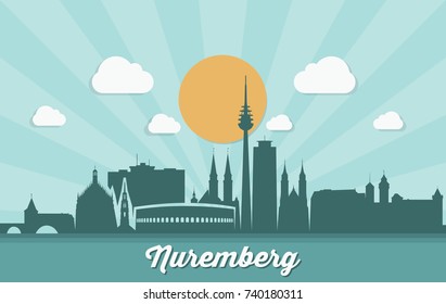 Nuremberg skyline - Germany - vector illustration