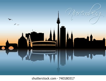 Nuremberg skyline - Germany - vector illustration