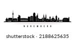 Nuremberg skyline horizontal banner. Black and white silhouette of Nuremberg, Germany. Vector template for your design. 