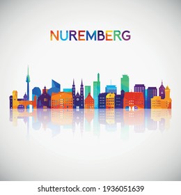 Nuremberg skyline silhouette in colorful geometric style. Symbol for your design. Vector illustration.