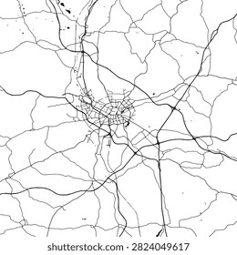 Nuremberg Vector Map - Detailed City Street Plan and Urban Road Network, Germany