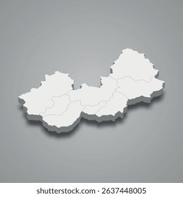 Nuristan 3d isometric map is a region of Afghanistan, vector illustration