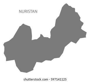 Nuristan Afghanistan map grey illustration silhouette