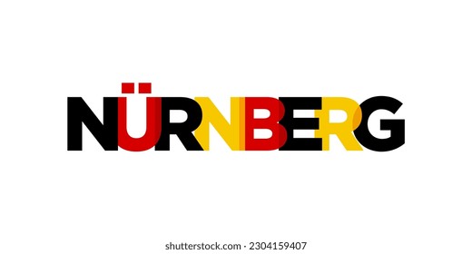 Nurnberg Deutschland, modern and creative vector illustration design featuring the city of Germany as a graphic symbol and text element