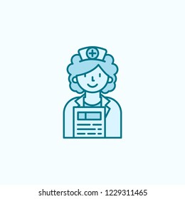 nurse 2 colored line icon. Simple colored element illustration. nurse outline symbol design from canser set