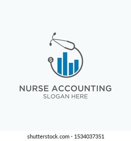 Nurse Accounting Logo. Medical Pharmacy Logo Design Template.- Vector Illustrator - Vector