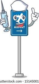 Nurse airport sign stuck to cartoon wall