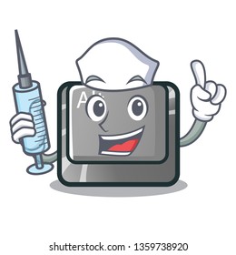 Nurse alt button isolated with the mascot