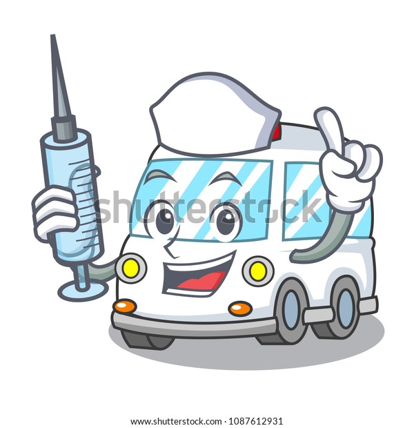 Nurse ambulance\
character cartoon style