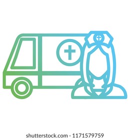 nurse with ambulance icon