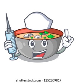 Nurse asian soup cup isolated on mascot