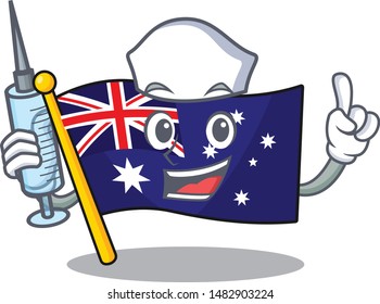 Nurse australian cartoon flag kept in cupboard