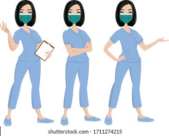 Nurse avatar with face mask