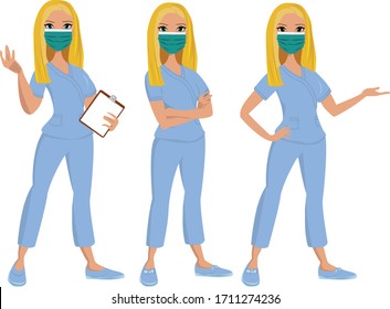 Nurse avatar with face mask