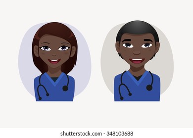  Nurse Avatars vector illustration