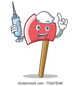 Nurse axe character cartoon style vector illustration