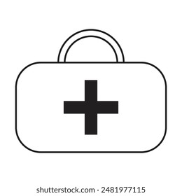Vector del bolso de la enfermera sobre fondo blanco
