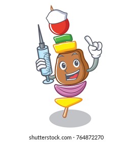 Nurse barbecue character cartoon style