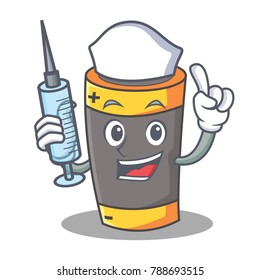 Nurse battery character cartoon style