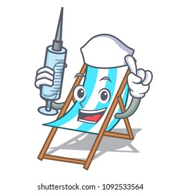 Nurse beach chair character cartoon