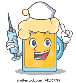 Nurse beer character cartoon style