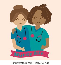 Nurse best friend vector illustration. International nurse day 