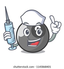 Nurse billiard ball character cartoon