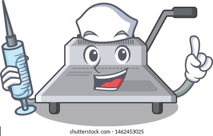 Nurse binding machine in the cartoon shape