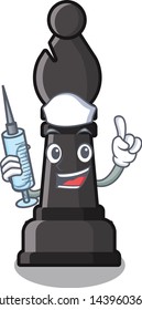 Nurse bishop chess above the mascot chessboard