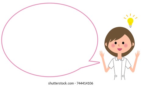 Nurse, blank text bubble,Balloon